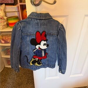 GAP Blue Jean Jacket with Minnie Mouse Embroidery